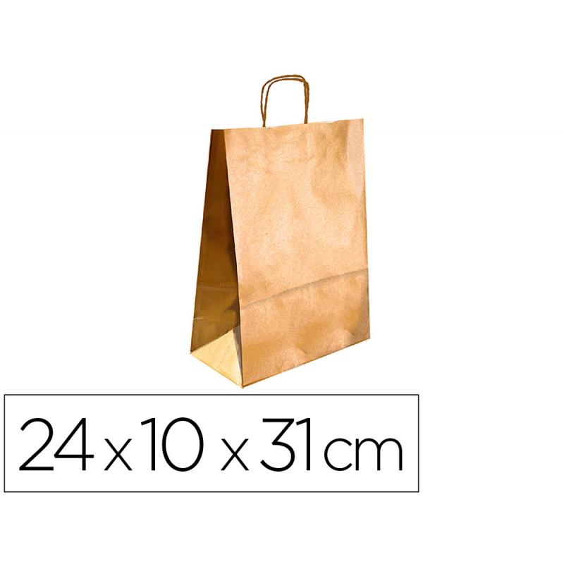 bolsa-kraft-q-connect-oro-asa-retorcida-240x100x310-mm