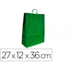 Bolsa Kraft Q-connect Verde Asa Retorcida 270X120X360 mm