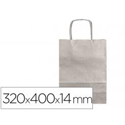 Bolsa papel Q-CONNECT celulosa blanco m con asa retorcida 270x370x12 mm