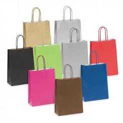 Bolsa papel Q-CONNECT celulosa blanco xs con asa retorcida 180x240x80 mm