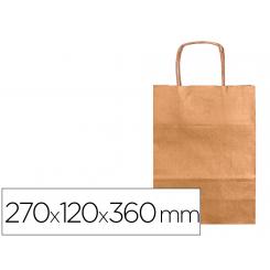 Bolsa papel Q-CONNECT celulosa celeste l con asa retorcida 320x400x14 mm