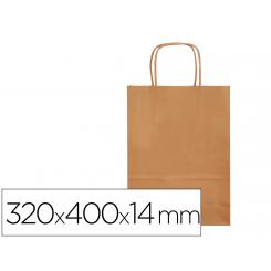 Bolsa papel Q-CONNECT celulosa celeste s con asa retorcida 240x320x10 mm
