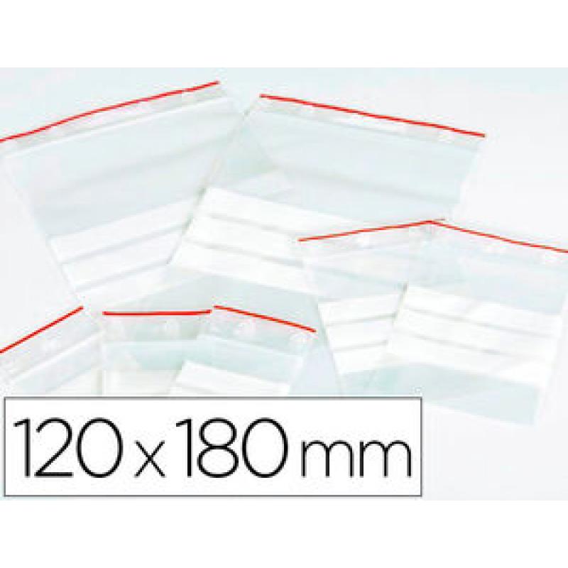 Bolsa plastico autocierre Q-CONNECT 120x180 mm paquete de 100 unidades