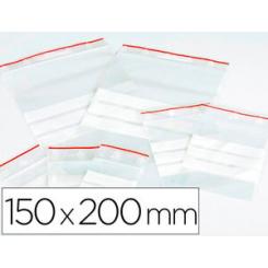 Bolsa plastico autocierre Q-CONNECT 150x200 mm paquete de 100 unidades
