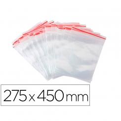 Bolsa plastico autocierre Q-CONNECT 275x450 mm paquete de 100 unidades