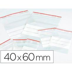 Bolsa plastico autocierre Q-CONNECT 40x60 mm paquete de 100 unidades