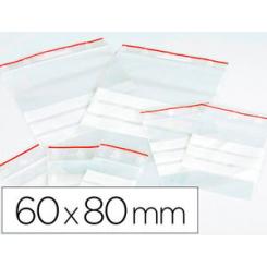Bolsa plastico autocierre Q-CONNECT 60x80 mm paquete de 100 unidades