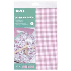 APLI Bolsa Tela Adhesiva Estampados Rosa 4 Hojas