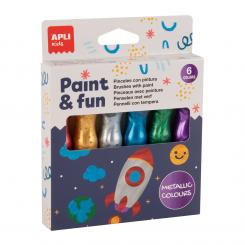 BOLSA TEMPERAS COLORES METALIZADOS 13ML 6U