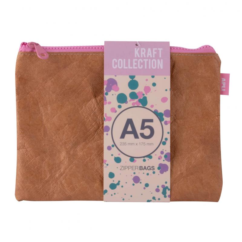 bolsa-zipper-bag-a5-kraft-coll-color-surtidos