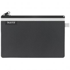 LEITZ Bolsita nylon 2 departamentos WOW negro (23 x 15 cm) L