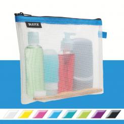 LEITZ Bolsita WOW resistente al agua azul (24 x 17 cm, con fondo extensible) cosméticos