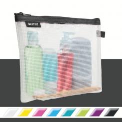 LEITZ Bolsita WOW resistente al agua negro (24 x 17 cm, con fondo extensible) cosméticos