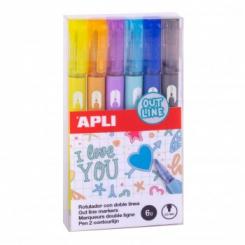 APLI B.Out Line Marker Colores Surt 6U