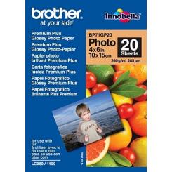 BROTHER BP71GP20 Premium Glossy Photo Paper papel fotográfico Blanco