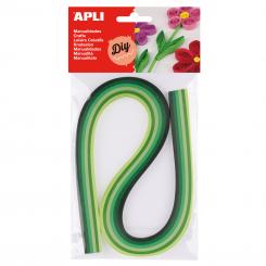 APLI B.Papel Quilling Tonos Verdes 120 Tiras