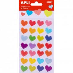 APLI Bolsa Pegatinas Corazones Colores 1 hoja