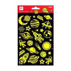 APLI Bolsa Pegatinas Espacio Luminiscentes 1 hoja