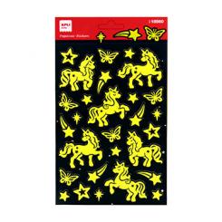 APLI Bolsa Pegatinas Unicornios Luminiscentes 1 hoja