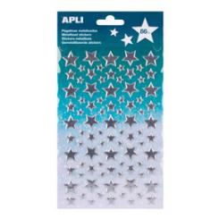 APLI B.Pegat. Estrellas Metalizadas Plata 1H