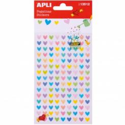 APLI Bolsa Pegatinas Corazon Colores surtidos 1 hoja
