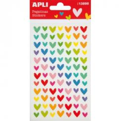 APLI Bolsa Pegatinas Corazones Colores surtidos 1 hoja