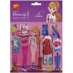 APLI Bolsa Pegatinas Dress Up con Escenario Grande Angie 1 hoja