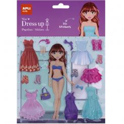 APLI Bolsa Pegatinas Dress Up con Escenario Grande Nina 1 hoja