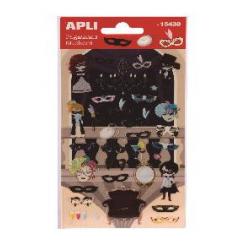 APLI Bolsa Pegatinas Mascaras De Fiesta 1 hoja