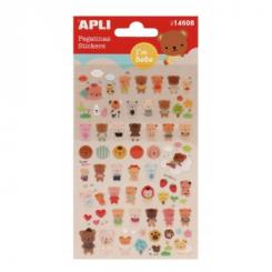 APLI Bolsa Pegatinas Ositos 1 hoja
