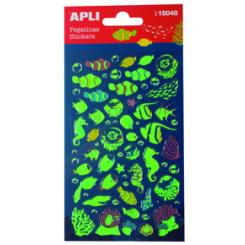 APLI Bolsa Pegatinas Peces Luminiscentes 1 hoja