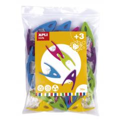 APLI B.Pinzas De Plástico 30U