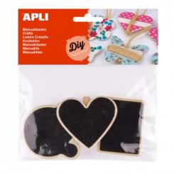 APLI B.Pinzas Madera Pizarra         3U