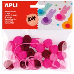 APLI B.Pompones Tonos Rosa Collares     25U