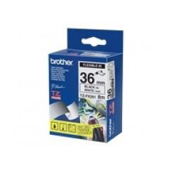 BROTHER Cinta laminada Blanco / negro (Flexibles) 36mm