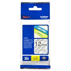BROTHER Cinta laminada transparente/negro 12mm