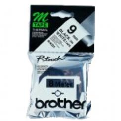BROTHER Cinta No laminada Blanco / negro 9 mm