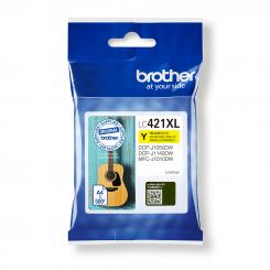 BROTHER Tóner Cartucho de Tinta amarillo de Larga Duracion LC421XLy para DCP-J1050DW / DCP-J1140DW / MFC-J /  Duración estimada: hasta 500 páginas (según ISO/IEC 24711)