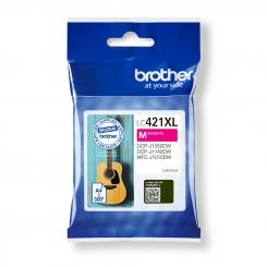 BROTHER Tóner Cartucho de Tinta magenta de Larga Duracion LC421XLm para DCP-J1050DW / DCP-J1140DW / MFC-J1 /  Duración estimada: hasta 500 páginas (según ISO/IEC 24711)