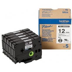 BROTHER Tóner Cinta Alta Calidad 8M Plateado/negro (Pack 5Ud)12mm
