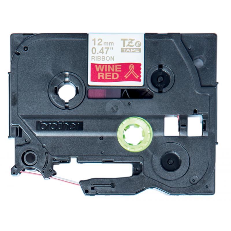 brother-toner-cinta-de-tela-satinada-no-adhesiva-texto-dorado-sobre-tejido-rojo-oscuro