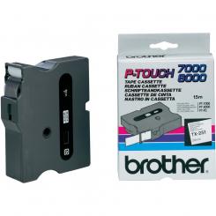 BROTHER Tóner Cinta Laminada Blanco/negro 24mm
