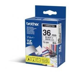BROTHER Tóner Cinta Laminada Blanco/negro 36mm
