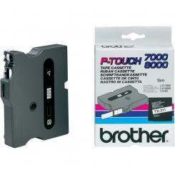 BROTHER Tóner Cinta Laminada Blanco / negro 6 mm