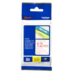 BROTHER Tóner Cinta Laminada Blanco/Rojo 12mm
