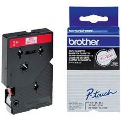 BROTHER Tóner Cinta Laminada Blanco/Rojo 12mm, 7,7M
