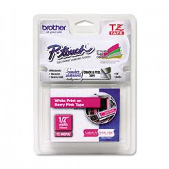 BROTHER Tóner Cinta Laminada Rosa/Blanco mate 5M, 12mm