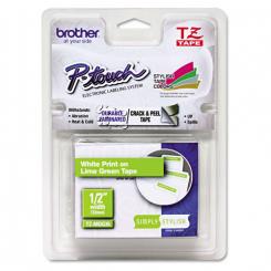 BROTHER Tóner Cinta Laminada Verde Lima/Blanco mate 5M, 12mm