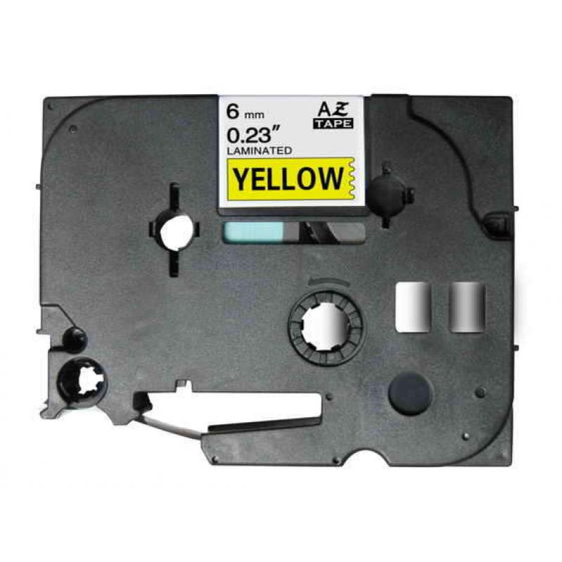 brother-tze611-cinta-laminada-generica-de-etiquetas-texto-negro-sobre-fondo-amarillo-ancho-6mm-x-8-metros