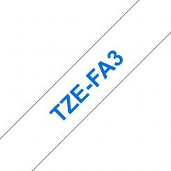 Brother TZeFA3 Cinta Textil Generica de Etiquetas - Texto azul sobre fondo blanco - Ancho 12mm x 3 metros